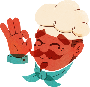 Risograph Chef's Kiss Illustration 