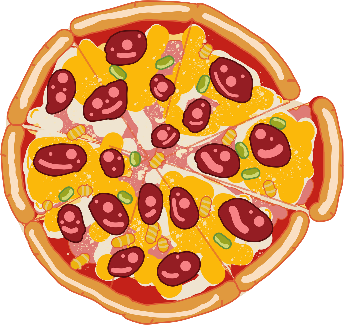 Pepperoni Pizza Illustration 